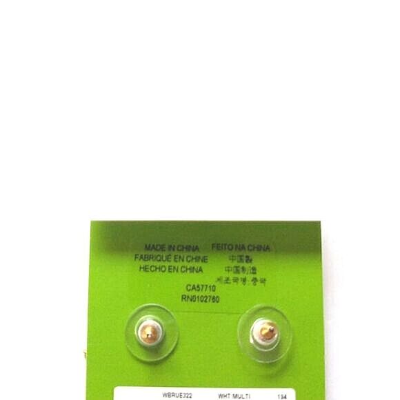 New! KATE SPADE Statement Floral Crystal Stud Sparkle Earrings White - Picture 5 of 7